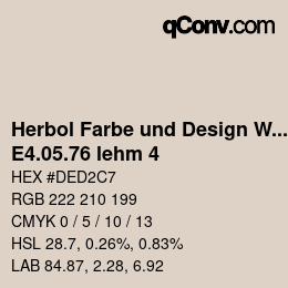カラーコード: Herbol Farbe und Design Wandfarbe - E4.05.76 lehm 4 | qconv.com