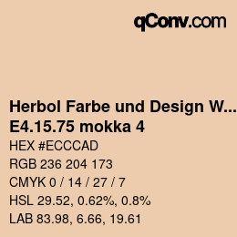 Farbcode: Herbol Farbe und Design Wandfarbe - E4.15.75 mokka 4 | qconv.com