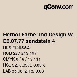 Farbcode: Herbol Farbe und Design Wandfarbe - E8.07.77 sandstein 4 | qconv.com