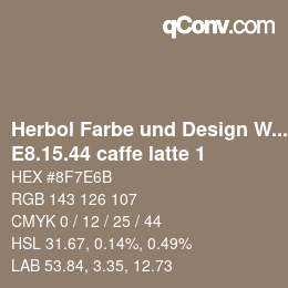 Farbcode: Herbol Farbe und Design Wandfarbe - E8.15.44 caffe latte 1 | qconv.com