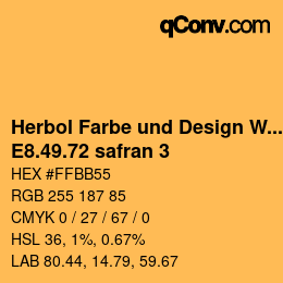 カラーコード: Herbol Farbe und Design Wandfarbe - E8.49.72 safran 3 | qconv.com