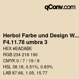 Code couleur: Herbol Farbe und Design Wandfarbe - F4.11.78 umbra 3 | qconv.com