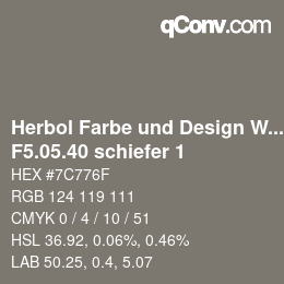 カラーコード: Herbol Farbe und Design Wandfarbe - F5.05.40 schiefer 1 | qconv.com