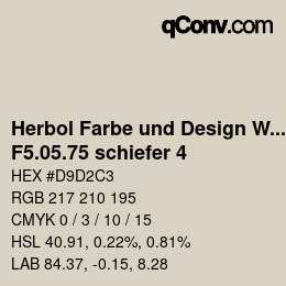 カラーコード: Herbol Farbe und Design Wandfarbe - F5.05.75 schiefer 4 | qconv.com