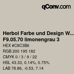 カラーコード: Herbol Farbe und Design Wandfarbe - F9.05.70 limonengrau 3 | qconv.com
