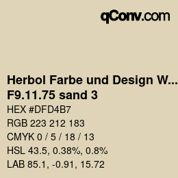 カラーコード: Herbol Farbe und Design Wandfarbe - F9.11.75 sand 3 | qconv.com