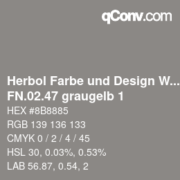 カラーコード: Herbol Farbe und Design Wandfarbe - FN.02.47 graugelb 1 | qconv.com