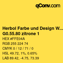 カラーコード: Herbol Farbe und Design Wandfarbe - G0.55.80 zitrone 1 | qconv.com