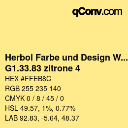 Farbcode: Herbol Farbe und Design Wandfarbe - G1.33.83 zitrone 4 | qconv.com