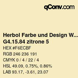 Farbcode: Herbol Farbe und Design Wandfarbe - G4.15.84 zitrone 5 | qconv.com