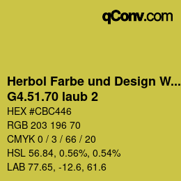 カラーコード: Herbol Farbe und Design Wandfarbe - G4.51.70 laub 2 | qconv.com