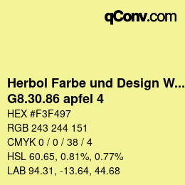 カラーコード: Herbol Farbe und Design Wandfarbe - G8.30.86 apfel 4 | qconv.com