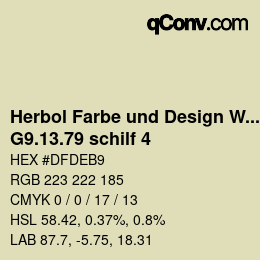 カラーコード: Herbol Farbe und Design Wandfarbe - G9.13.79 schilf 4 | qconv.com