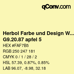 Code couleur: Herbol Farbe und Design Wandfarbe - G9.20.87 apfel 5 | qconv.com