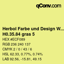 Color code: Herbol Farbe und Design Wandfarbe - H0.35.84 gras 5 | qconv.com