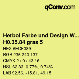 Code couleur: Herbol Farbe und Design Wandfarbe - H0.35.84 gras 5 | qconv.com