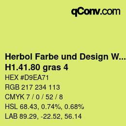 カラーコード: Herbol Farbe und Design Wandfarbe - H1.41.80 gras 4 | qconv.com