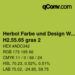 Code couleur: Herbol Farbe und Design Wandfarbe - H2.55.65 gras 2 | qconv.com
