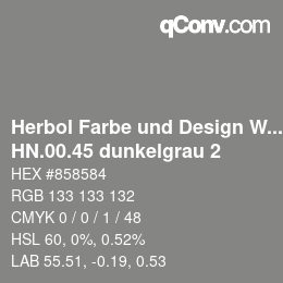 カラーコード: Herbol Farbe und Design Wandfarbe - HN.00.45 dunkelgrau 2 | qconv.com