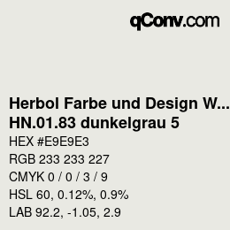カラーコード: Herbol Farbe und Design Wandfarbe - HN.01.83 dunkelgrau 5 | qconv.com