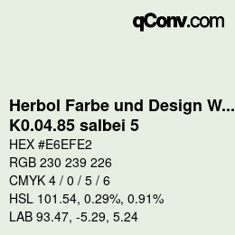 カラーコード: Herbol Farbe und Design Wandfarbe - K0.04.85 salbei 5 | qconv.com