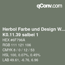カラーコード: Herbol Farbe und Design Wandfarbe - K0.11.39 salbei 1 | qconv.com