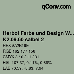 カラーコード: Herbol Farbe und Design Wandfarbe - K2.09.60 salbei 2 | qconv.com