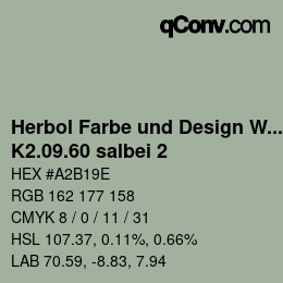 Color code: Herbol Farbe und Design Wandfarbe - K2.09.60 salbei 2 | qconv.com