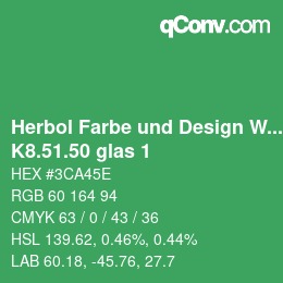 カラーコード: Herbol Farbe und Design Wandfarbe - K8.51.50 glas 1 | qconv.com