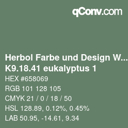 カラーコード: Herbol Farbe und Design Wandfarbe - K9.18.41 eukalyptus 1 | qconv.com