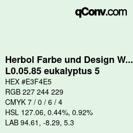 Code couleur: Herbol Farbe und Design Wandfarbe - L0.05.85 eukalyptus 5 | qconv.com