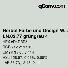 Code couleur: Herbol Farbe und Design Wandfarbe - LN.02.77 grüngrau 4 | qconv.com