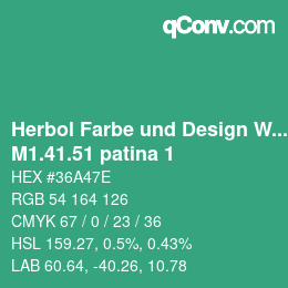 カラーコード: Herbol Farbe und Design Wandfarbe - M1.41.51 patina 1 | qconv.com