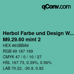 カラーコード: Herbol Farbe und Design Wandfarbe - M9.29.60 mint 2 | qconv.com