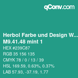 カラーコード: Herbol Farbe und Design Wandfarbe - M9.41.48 mint 1 | qconv.com