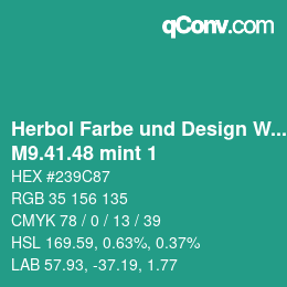 Color code: Herbol Farbe und Design Wandfarbe - M9.41.48 mint 1 | qconv.com