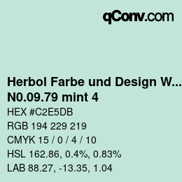 カラーコード: Herbol Farbe und Design Wandfarbe - N0.09.79 mint 4 | qconv.com