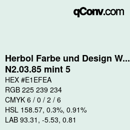 Code couleur: Herbol Farbe und Design Wandfarbe - N2.03.85 mint 5 | qconv.com