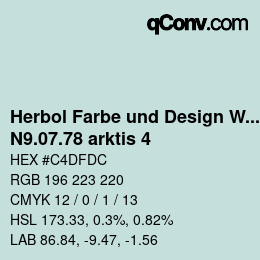 Farbcode: Herbol Farbe und Design Wandfarbe - N9.07.78 arktis 4 | qconv.com