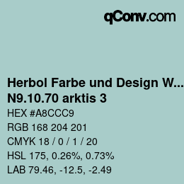 カラーコード: Herbol Farbe und Design Wandfarbe - N9.10.70 arktis 3 | qconv.com