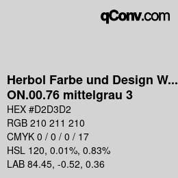 カラーコード: Herbol Farbe und Design Wandfarbe - ON.00.76 mittelgrau 3 | qconv.com