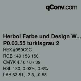 Farbcode: Herbol Farbe und Design Wandfarbe - P0.03.55 türkisgrau 2 | qconv.com