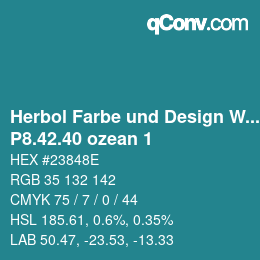 カラーコード: Herbol Farbe und Design Wandfarbe - P8.42.40 ozean 1 | qconv.com