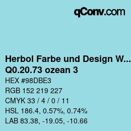 Code couleur: Herbol Farbe und Design Wandfarbe - Q0.20.73 ozean 3 | qconv.com