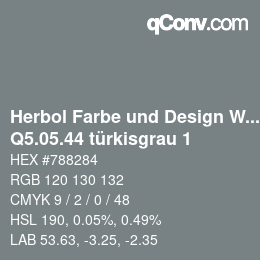 Farbcode: Herbol Farbe und Design Wandfarbe - Q5.05.44 türkisgrau 1 | qconv.com