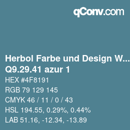 Farbcode: Herbol Farbe und Design Wandfarbe - Q9.29.41 azur 1 | qconv.com