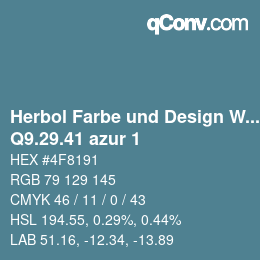 Code couleur: Herbol Farbe und Design Wandfarbe - Q9.29.41 azur 1 | qconv.com