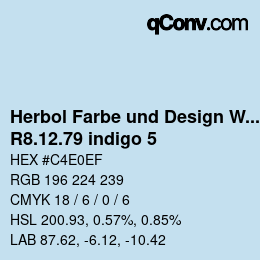 カラーコード: Herbol Farbe und Design Wandfarbe - R8.12.79 indigo 5 | qconv.com