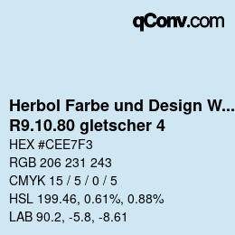 Code couleur: Herbol Farbe und Design Wandfarbe - R9.10.80 gletscher 4 | qconv.com