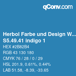 Farbcode: Herbol Farbe und Design Wandfarbe - S5.49.41 indigo 1 | qconv.com